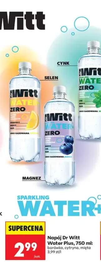 Napój Dr Witt Water Plus borówka +2 warianty