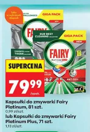 Kapsułki do zmywarki Fairy Platinum +1 wariant