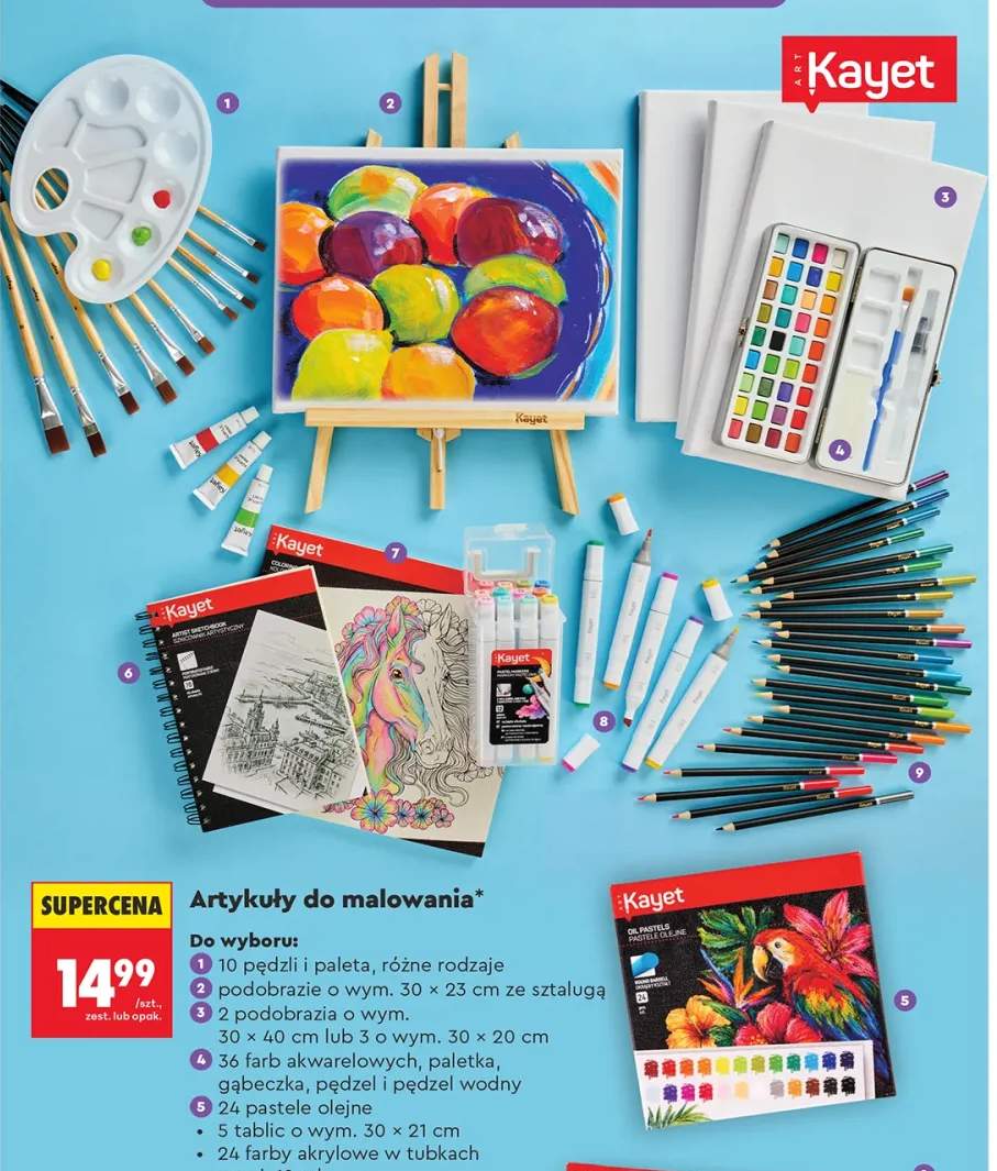 10 pędzli i paleta Kayet +7 wariantów
