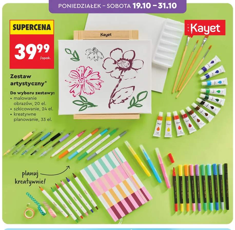 Zestaw artystyczny malowanie obrazów 20 el. Kayet +2 warianty