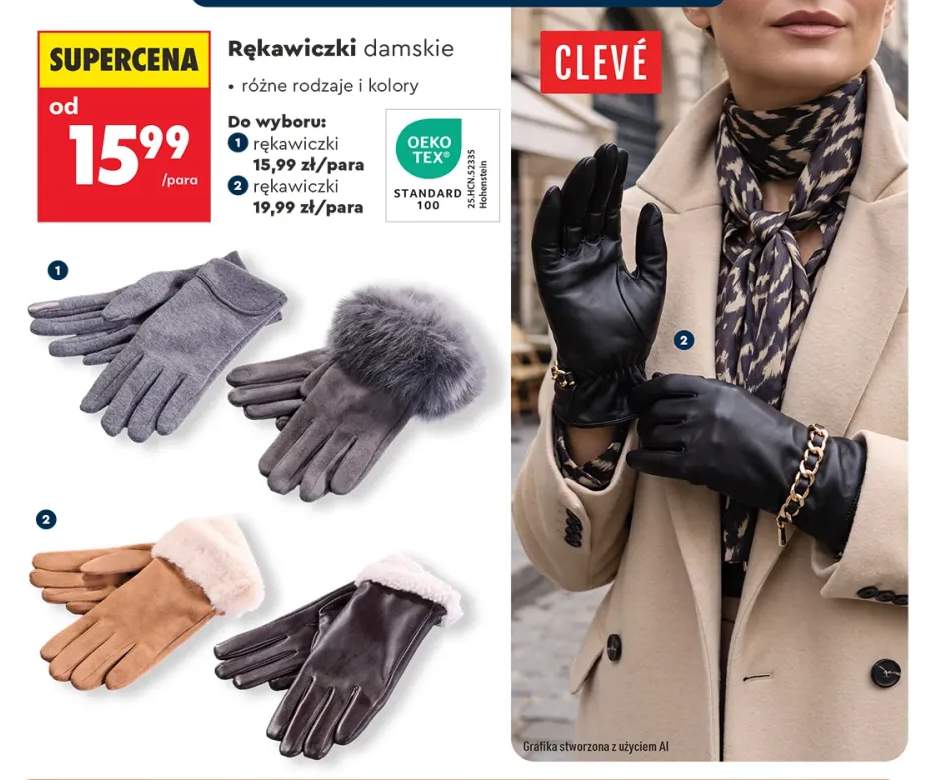 Rękawiczki damskie Clevé