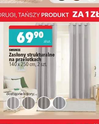 Zasłony strukturalne na przelotkach 140x250 cm Smukee 2-pak