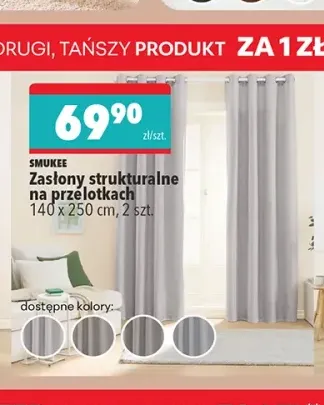 Zasłony strukturalne na przelotkach 140x250 cm Smukee 2-pak