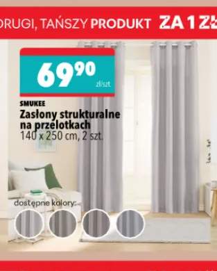 Zasłony strukturalne na przelotkach 140x250 cm 2-pak Smukee