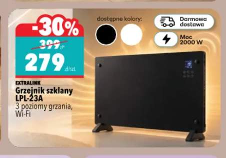 Grzejnik szklany LPL-23A 3 poziomy grzania Wi-Fi Extralink
