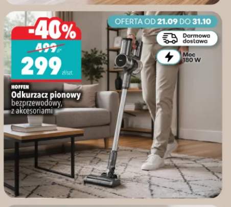 Odkurzacz pionowy bezprzewodowy z akcesoriami Hoffen