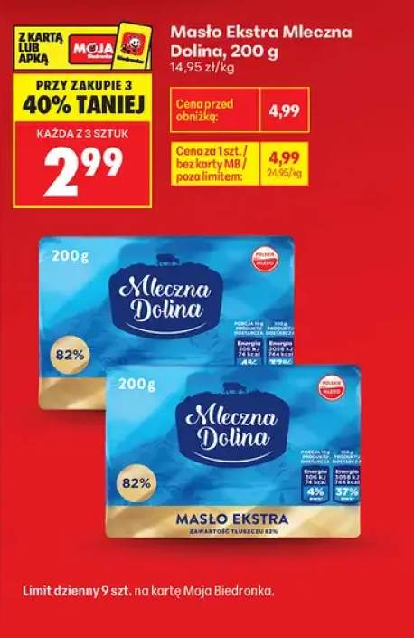 Masło ekstra Mleczna Dolina