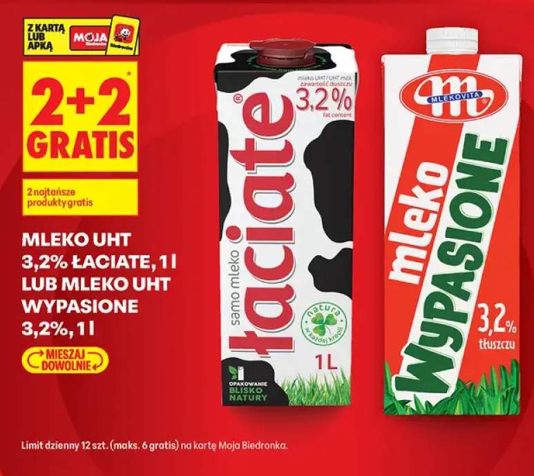 Mleko UHT Łaciate 3,2% +1 wariant