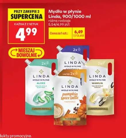 Mydło w płynie Linda Aloes +2 warianty