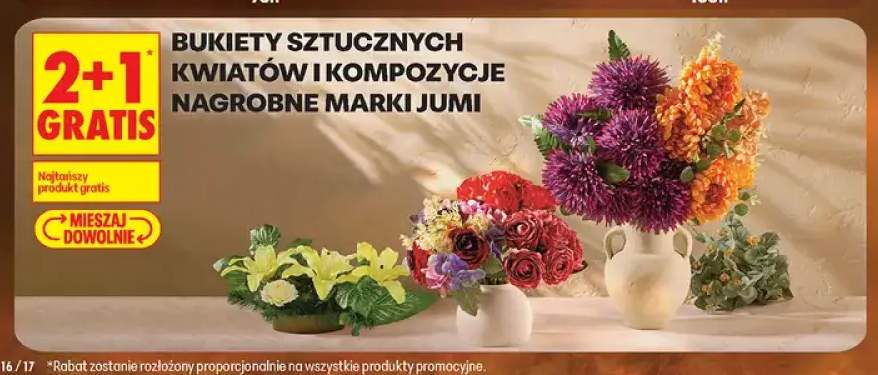 Bukiety sztucznych kwiatów i kompozycje nagrobne Jumi