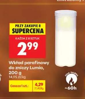 Wkład parafinowy do zniczy Lumia