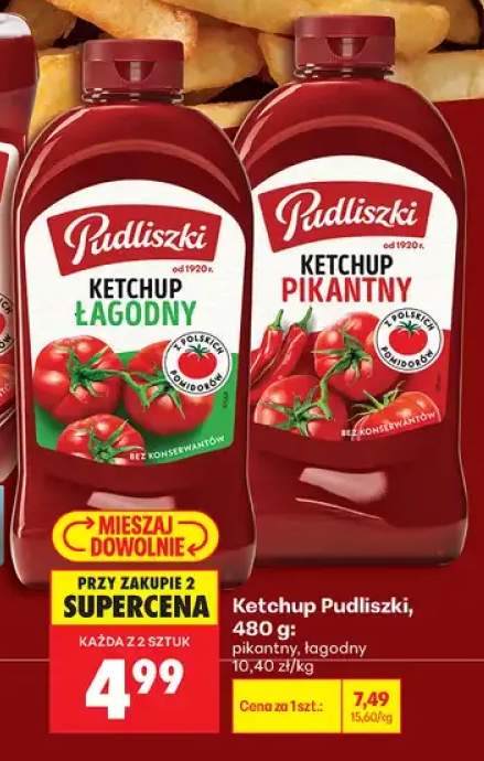 Ketchup Pudliszki łagodny +1 wariant