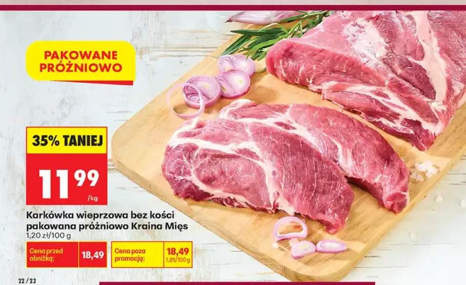 Karkówka wieprzowa bez kości pakowana próżniowo Kraina Mięs