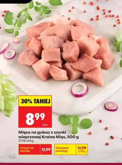 Mięso na gulasz z szynki wieprzowej Kraina Mięs