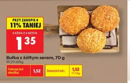 Bułka z żółtym serem