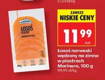 Łosoś norweski wędzony na zimno w plastrach Marinero