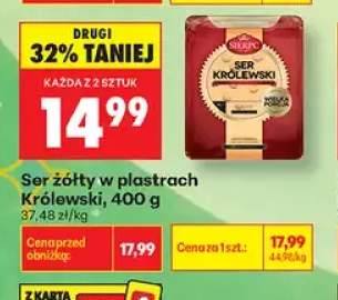 Ser żółty w plastrach Królewski Sierpc