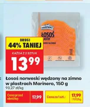 Łosoś norweski wędzony na zimno w plastrach Marinero