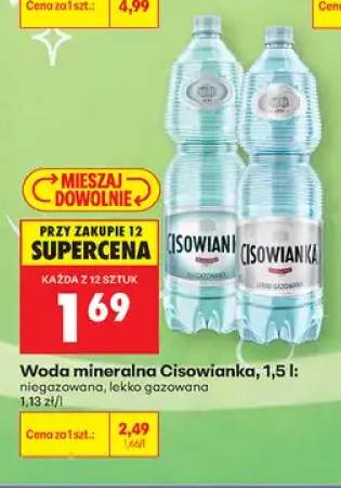Woda mineralna niegazowana Cisowianka +1 wariant
