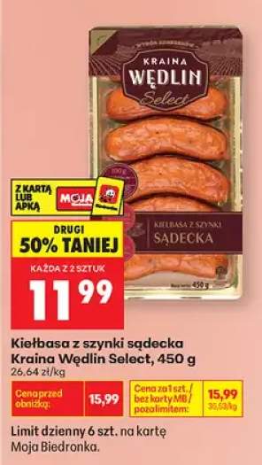 Kiełbasa z szynki sądecka Kraina Wędlin Select