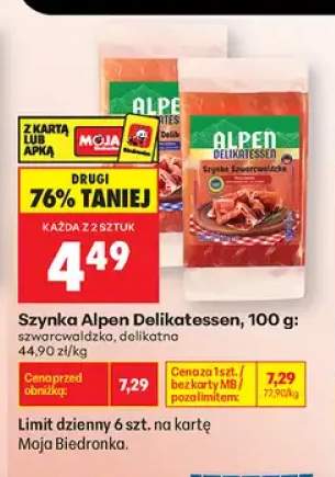 Szynka Alpen Delikatessen szwarcwaldzka +1 wariant