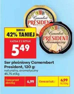 Ser pleśniowy Camembert aromatyczny Président +1 wariant