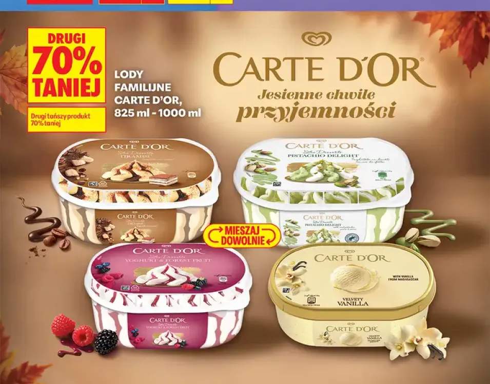 Lody familijne Carte D'Or Tiramisu +3 warianty