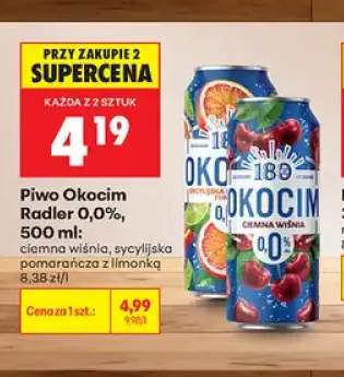 Piwo bezalkoholowe Okocim Radler ciemna wiśnia +1 wariant
