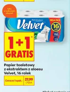 Papier toaletowy z ekstraktem z aloesu Velvet 16-pak