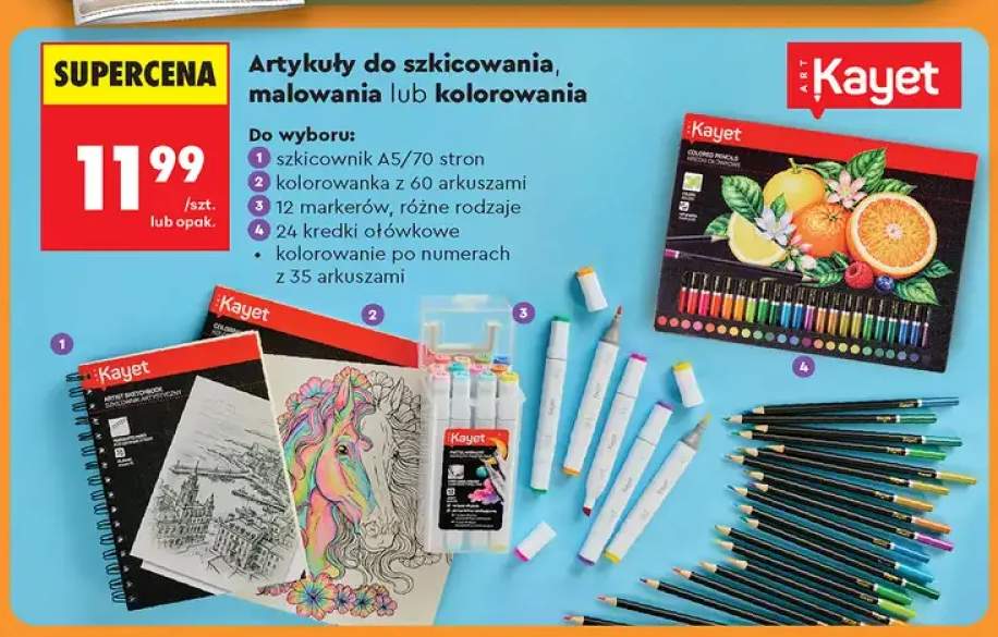 Szkicownik A5/70 stron Kayet +4 warianty