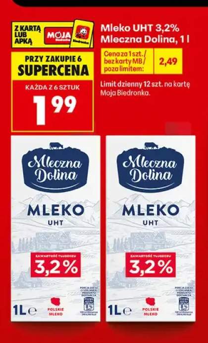 Mleko UHT Mleczna Dolina 3,2%