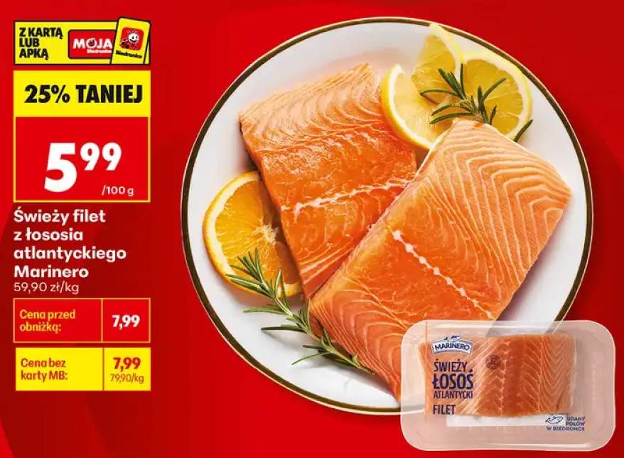 Świeży filet z łososia atlantyckiego Marinero