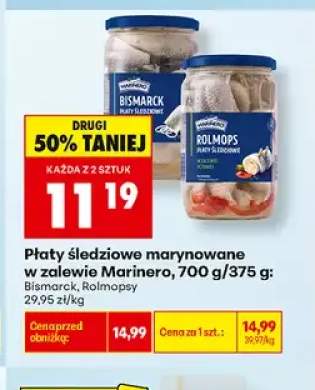 Płaty śledziowe marynowane w zalewie Marinero Bismarck +1 wariant