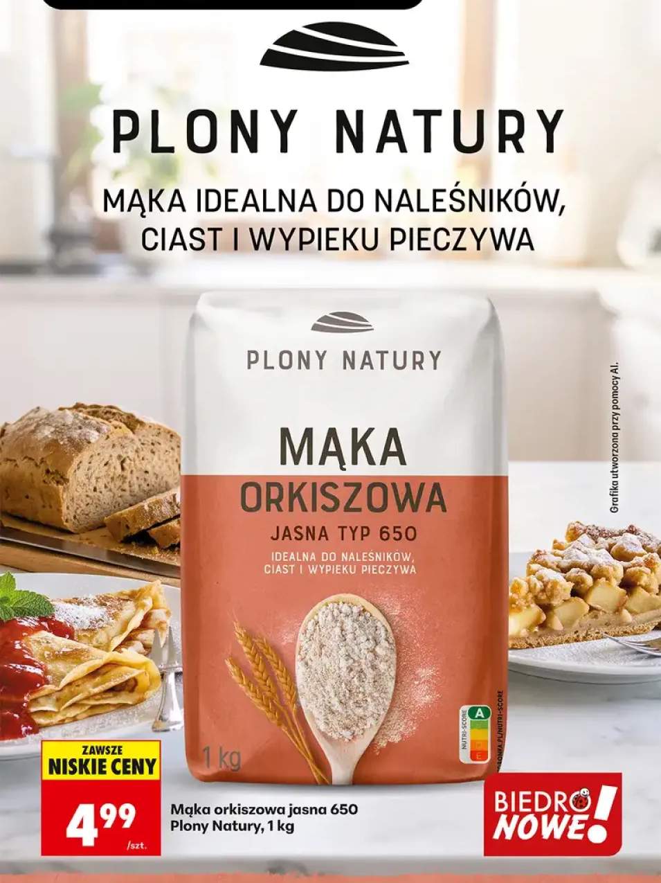 Mąka orkiszowa jasna 650 Plony Natury