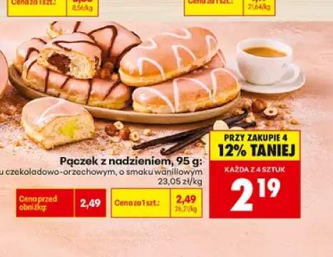 Pączek z nadzieniem o smaku czekoladowo-orzechowym +1 wariant