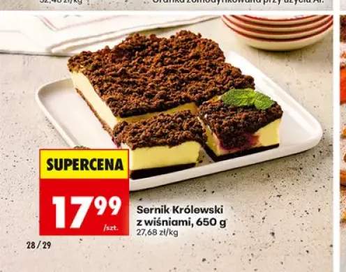 Sernik królewski z wiśniami
