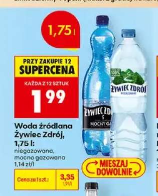 Woda źródlana gazowana Żywiec Zdrój mocno +1 wariant