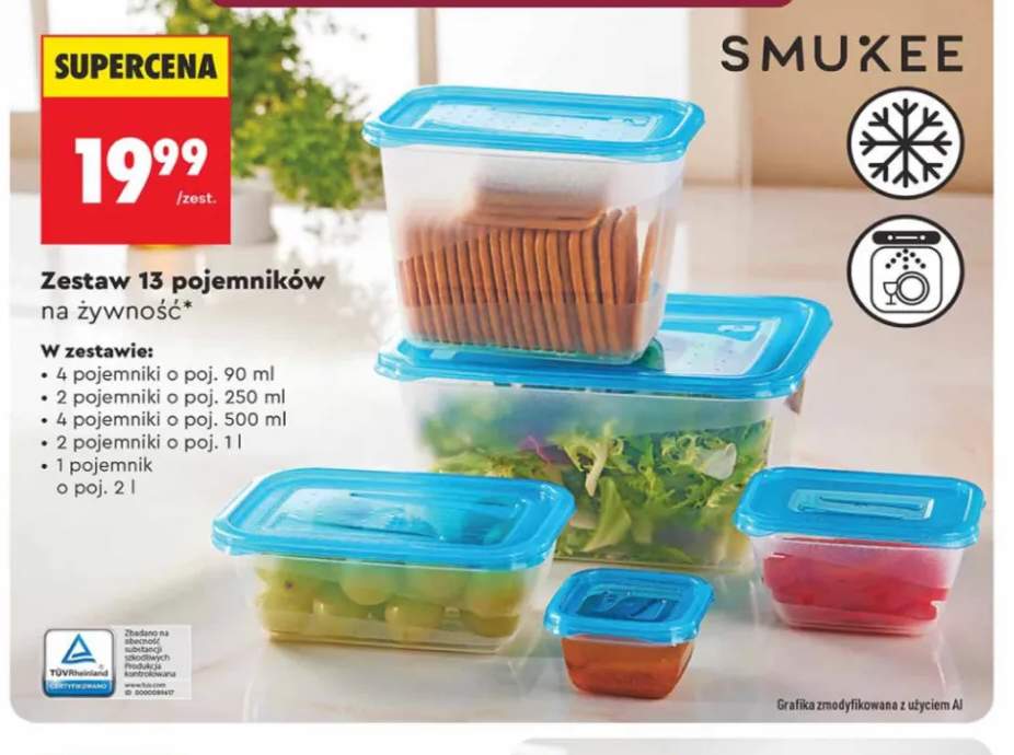 Zestaw 13 pojemników na żywność Smukee