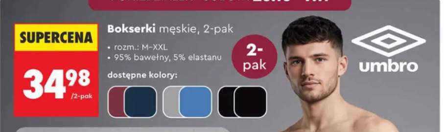Bokserki męskie 2-pak Umbro