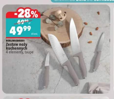 Zestaw noży kuchennych 4 elementy taupe BerlingerHaus