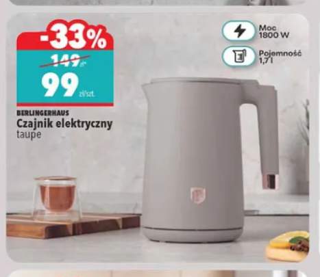 Czajnik elektryczny taupe BerlingerHaus