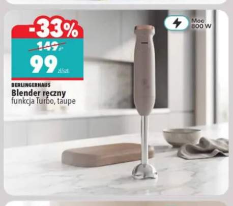 Blender ręczny funkcja Turbo taupe BerlingerHaus