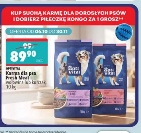 Karma dla psa Fresh Meat wołowina OptiVital +1 wariant