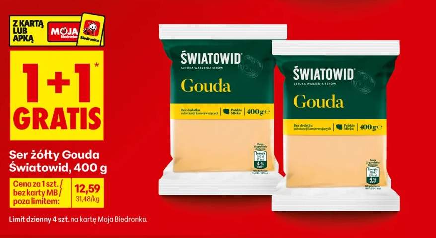 Ser żółty Gouda w kawałku Światowid