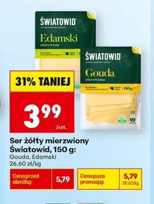 Ser żółty mierzwiony Gouda Światowid +1 wariant
