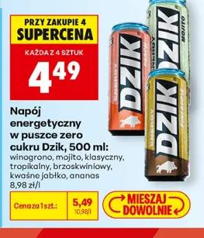 Napój energetyczny w puszce zero cukru Dzik mojito +6 wariantów