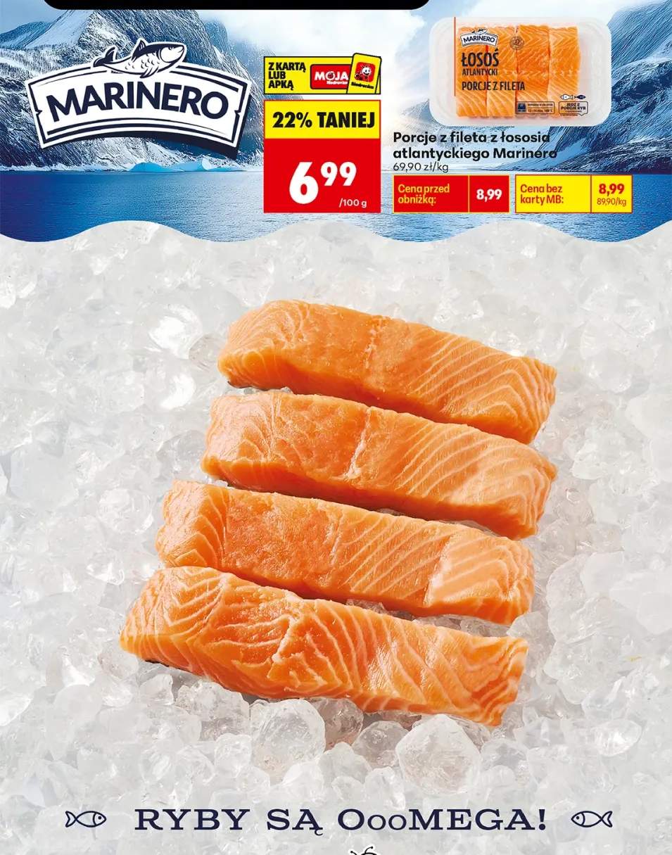 Porcje z fileta z łososia atlantyckiego Marinero