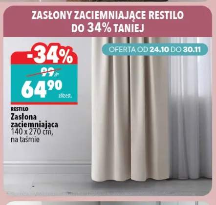 Zasłona zaciemniająca 140x270 cm na taśmie Restilo