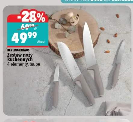 Zestaw noży kuchennych 4 elementy taupe BerlingerHaus