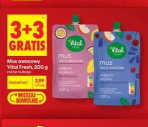 Mus owocowy jabłko ananas marakuja Vital Fresh +1 wariant